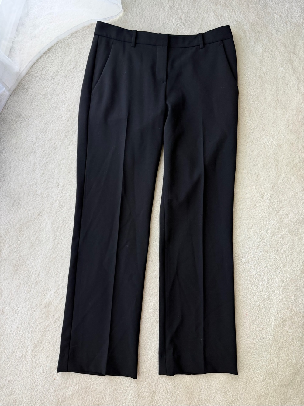 Theory Black Straight-Leg Tailored Pants